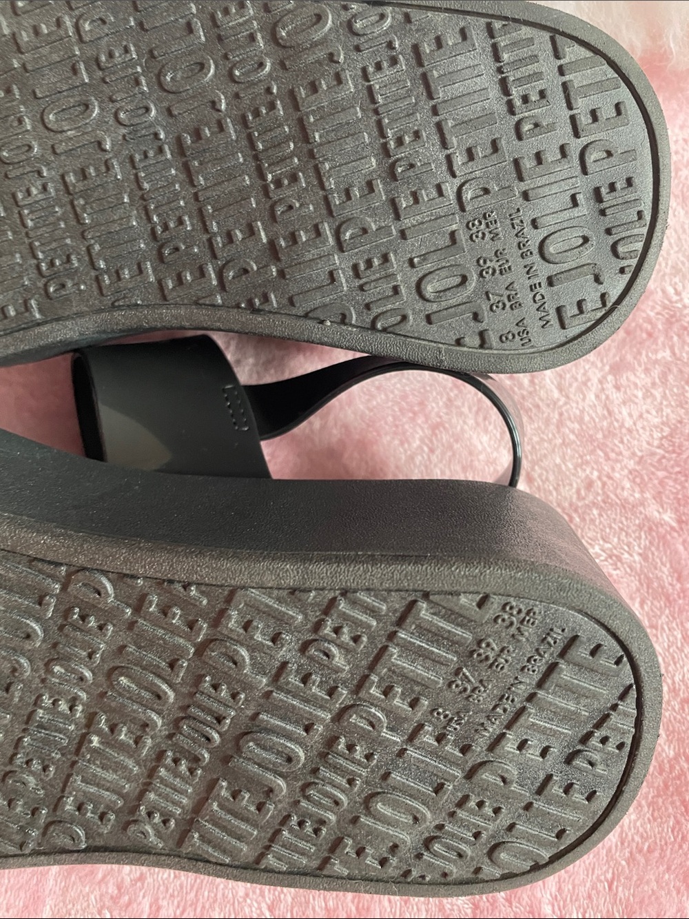 🖤 Petite Jolie Black Platform Jelly Sandals size 8 - Picture 9 of 13